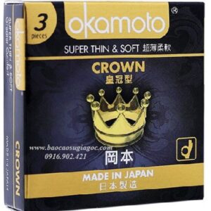 Bao cao su Okamoto Super Thin & Soft Crown H/3 cái (siêu mỏng, tăng kích thích)
