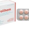 Folihem bổ sung sắt và axit folic, trị thiếu máu H/100 viên