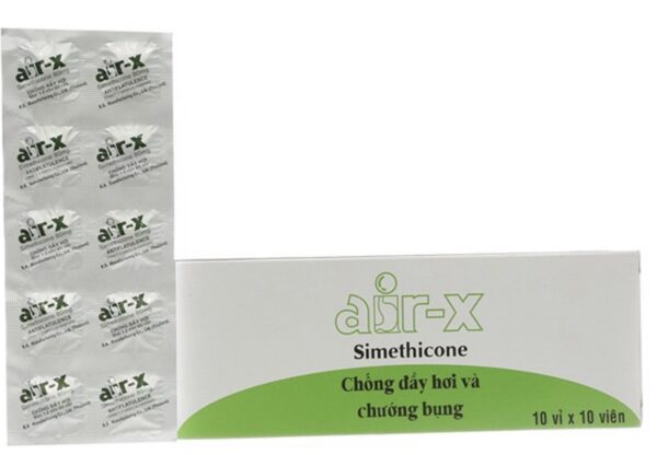 Air X xanh H/100 viên ( Thuốc trị đầy hơi, khó tiêu )