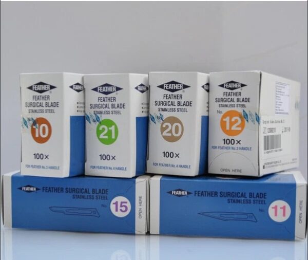 Lưỡi Dao 10, 11, 15 FEATHER của  Nhật ( Lưỡi dao phẩu thuật các số 10,11…23) H/100 cái