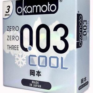 Bao Cao Su Okamoto Cool 003 H/ 3Cái ( Siêu Mỏng Bóng Láng Mát Lạnh)