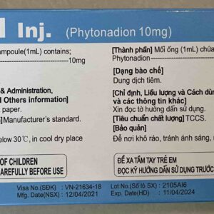 Vik 1(vitamin K) inj H/10 ống 1ml- (điều trị xuất huyết Korea)