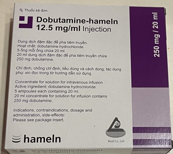 Dobutamine 250mg/20ml H/5 ống