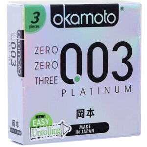 BAO CAO SU OKAMOTO PLATIUM 003 H/ 3 CÁI ( SIÊU MỎNG BÓNG LÁNG)