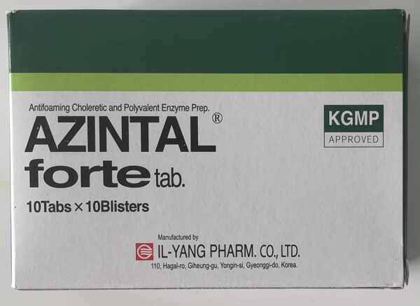 Azintal Forte H/100 viên (trị đầy hơi, khó tiêu)
