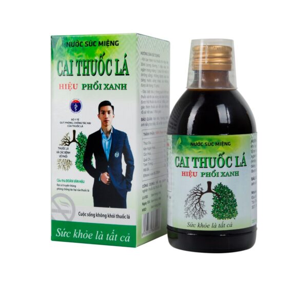Nước xúc miệng cai thuốc lá hiệu phổi xanh