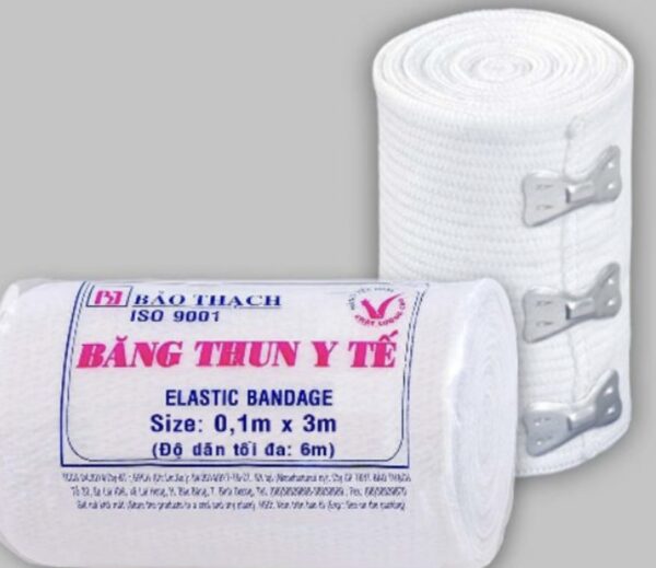 BĂNG THUN Y TẾ BẢO THẠCH 3 móc (1 cuộn) Băng chun)