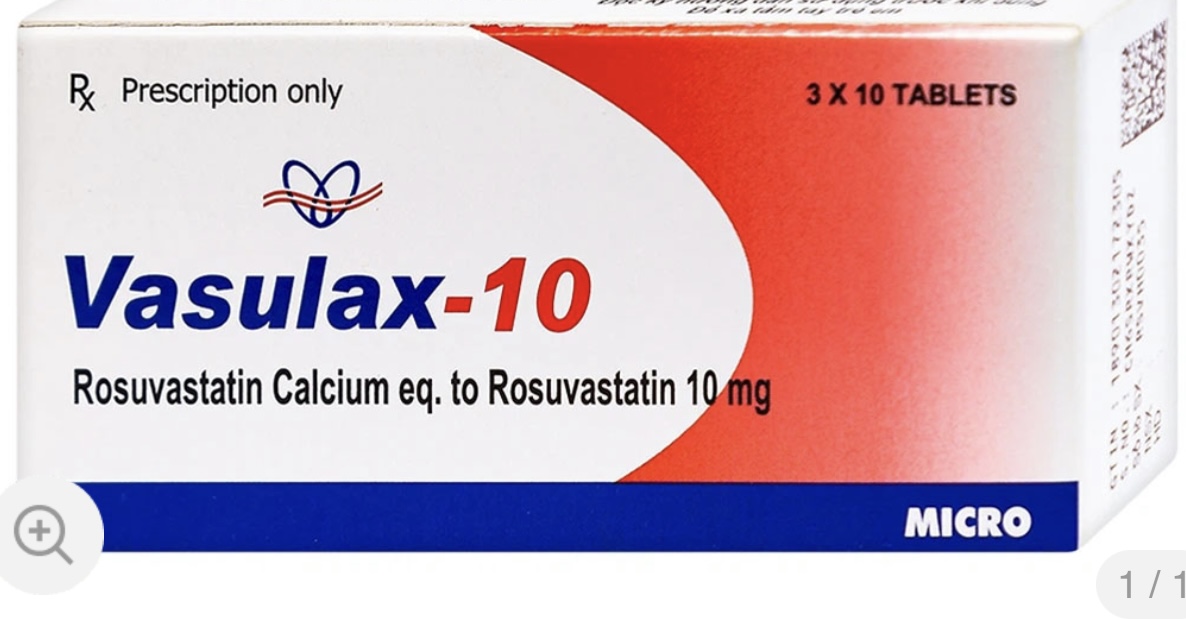 Vasulax10mg H/10 viên (trị rối loạn lipid máu)