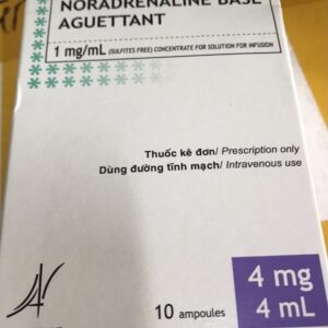Noradrenalin base Aguettant 1mg/ml H/10 ống