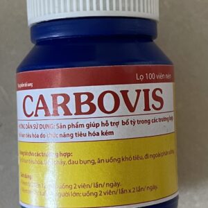 CARBOVIS H/100 viên (Than hoạt tính)Giúp giảm tiêu chảy, đầy bụng,ăn không tiêu.