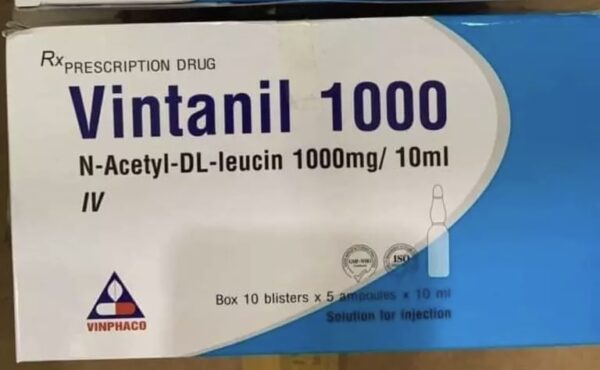 Vintanil 1000 H/50 ống 10 ml (N-Acetyl- DL-Leucin 1000mg/10ml)