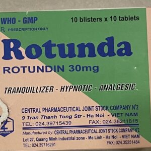 Rotunda 30 H/100 viên (Rotundin 30 mgTHUỐC AN THẦN - GÂY NGỦ - GIẢM ĐAU NGUỒN GỐC THẢO DƯỢC