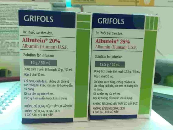Albutein 20% 50 ml (10 g /50 ml) Grifols Human Albumin Mỹ chống sốc