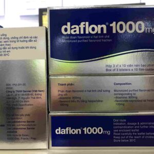 Daflon 1000mg H/30 viên ( Thuốc trợ suy giãn tĩnh mạch)