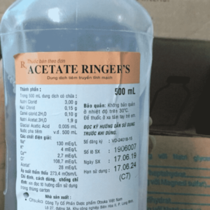 Acetate Ringers 500 ml thùng 25 chai