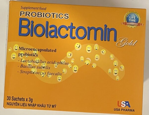 Biolactomin Gold  H/30 gói 3g– Thực phẩm bổ sung men vi sinh cho đường ruột khỏe mạnh