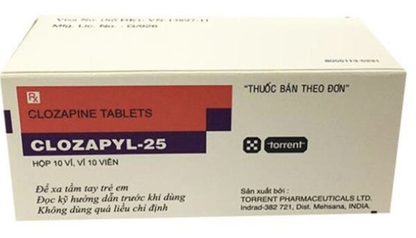 Clozapyl 25mg (Clozapin 25) H/100 viên