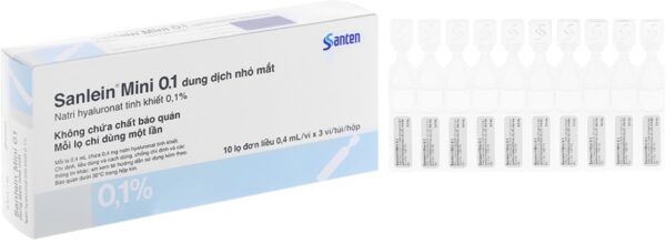 Sanlein Mini 0.1 H/30 tép x 0.4ml trị rối loạn biểu mô kết - giác mạc