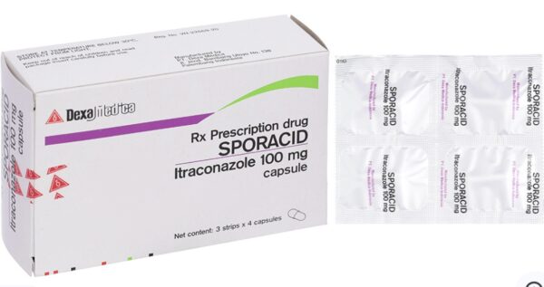 Sporacid 100mg (Itraconazol 100)H/12 viên (trị nhiễm nấm Candida)