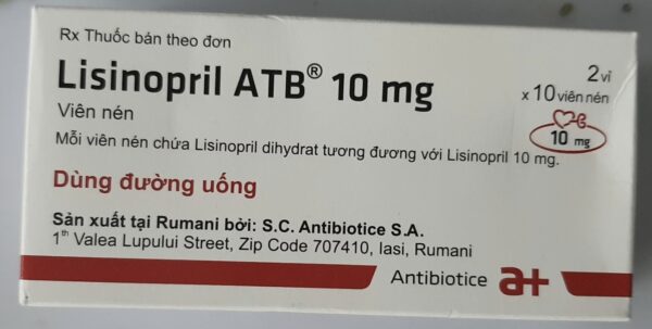 Lisinopril ATB 10mg H/20 viên