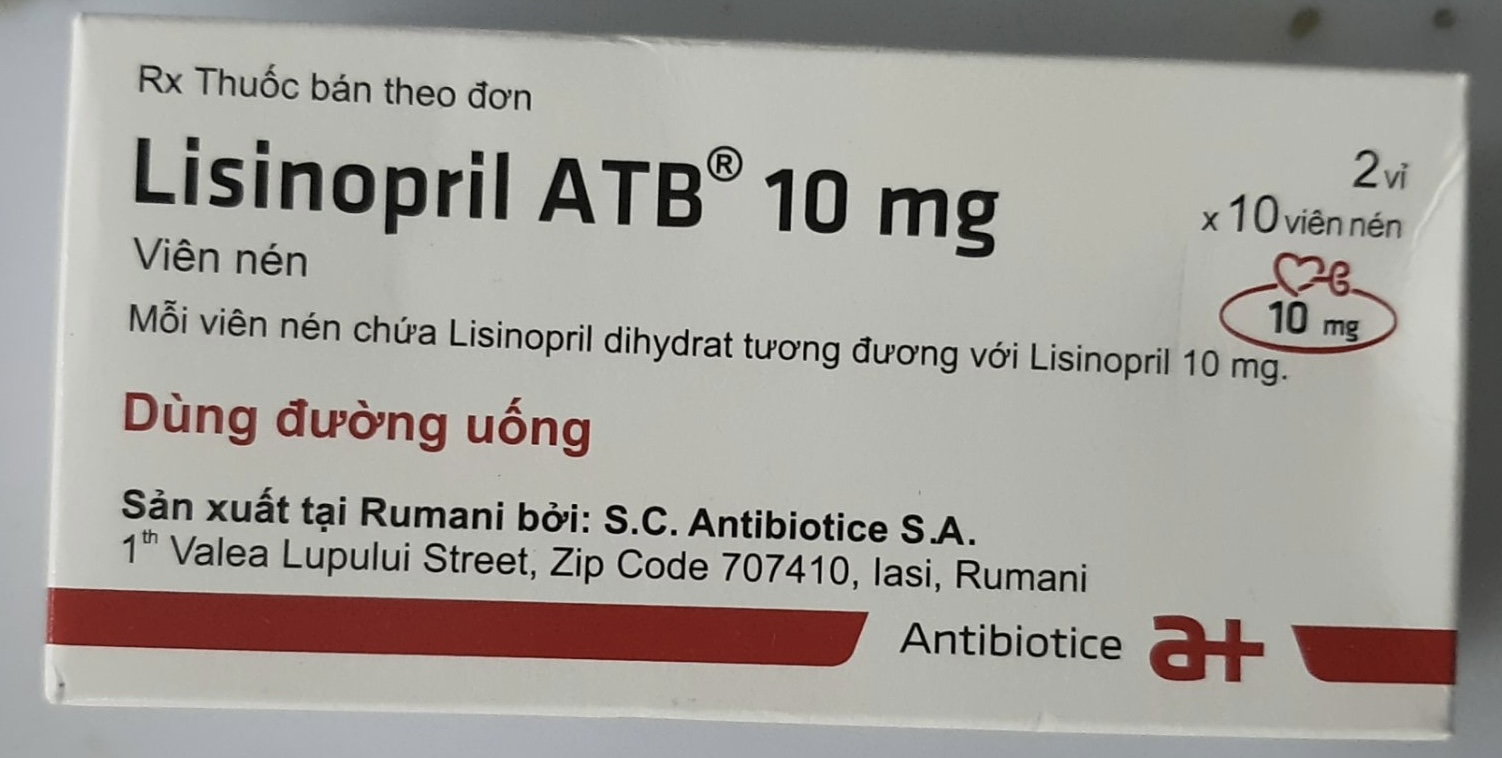 Lisinopril ATB 10mg H/20 viên