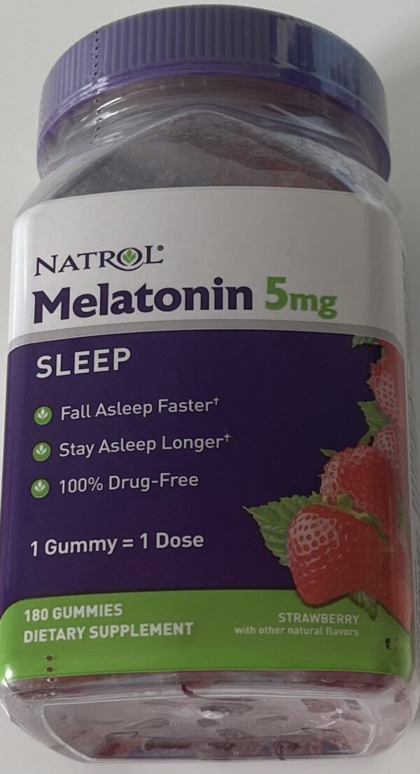Kẹo ngủ ngon Natrol Melatonin 5mg H/180 viên vị dâu