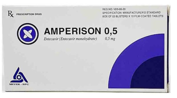 Amperison 0,5mg H/30 viên (Entecavir)trị viêm gan B mạn tính)