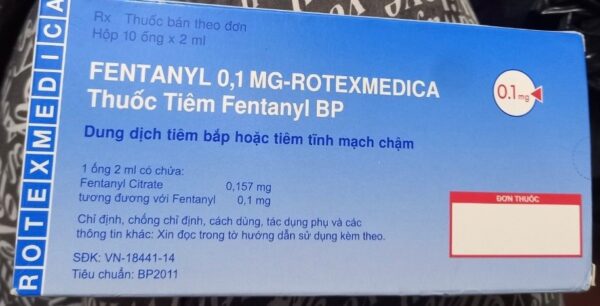 Fentanyl 0,1mg - Rotexmedica H/10 ống 2ml