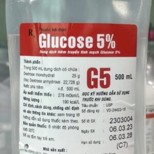 Glucose 5% Braun 500 ml T/10 chai
