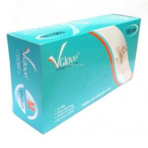 GĂNG SẠCH (GĂNG TAY Y TẾ CÓ BỘT 24 CM VGLOVE HỘP 100 CÁI) SIZE SX