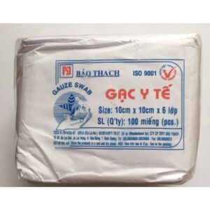 Gạc cục ( gạc y tế 10 cm x 10 cm x 6 lớp bảo thạch) thùng/10 gói