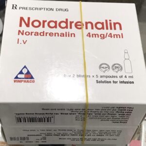 Noradrenalin 4mg/4ml H/10 ống (Điều trị tụt huyết áp cấp tính)