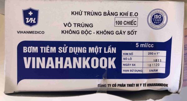 Bơm tiêm 5 cc 25 H/100 cây