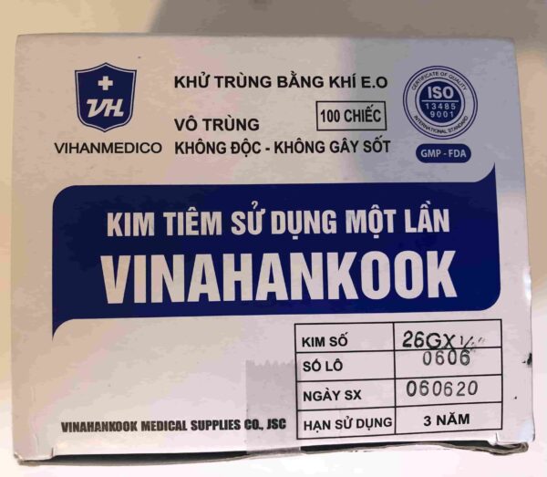 Kim tiêm 26G H/100 cây (đầu kim rút thuốc)