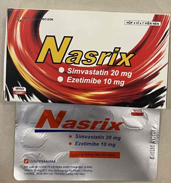 Nasrix 20mg/10mg H/20 viên ( TRỊ MỠ MÁU)