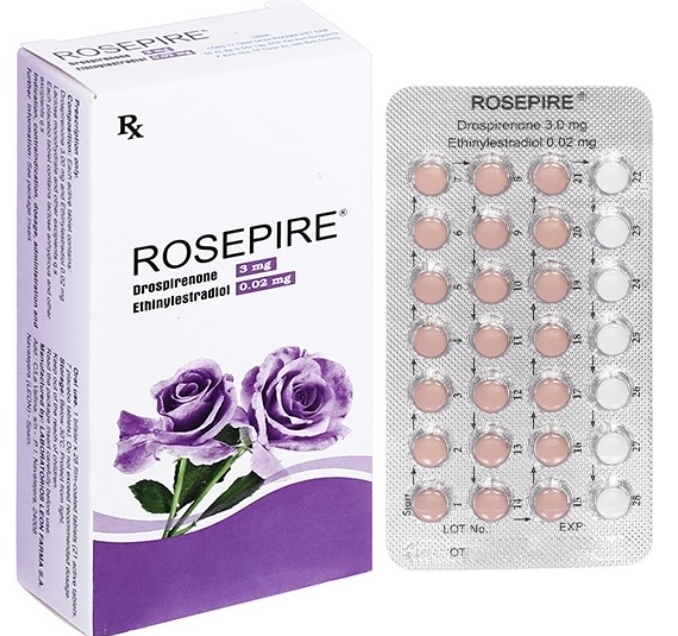 Rosepire 3mg/0.02mg ( Tím) (thuốc tránh thai hằng ngày) H/ 28 viên