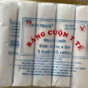 Băng cuộn 10x200cm  Gói/5 cuộn( Băng cuộn y tế Bảo Thạch size 0,1m x 2m)
