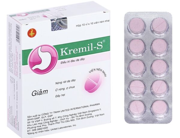 Kremil-S H/100 viên (trị viêm loét dạ dày, ợ chua, khó tiêu)