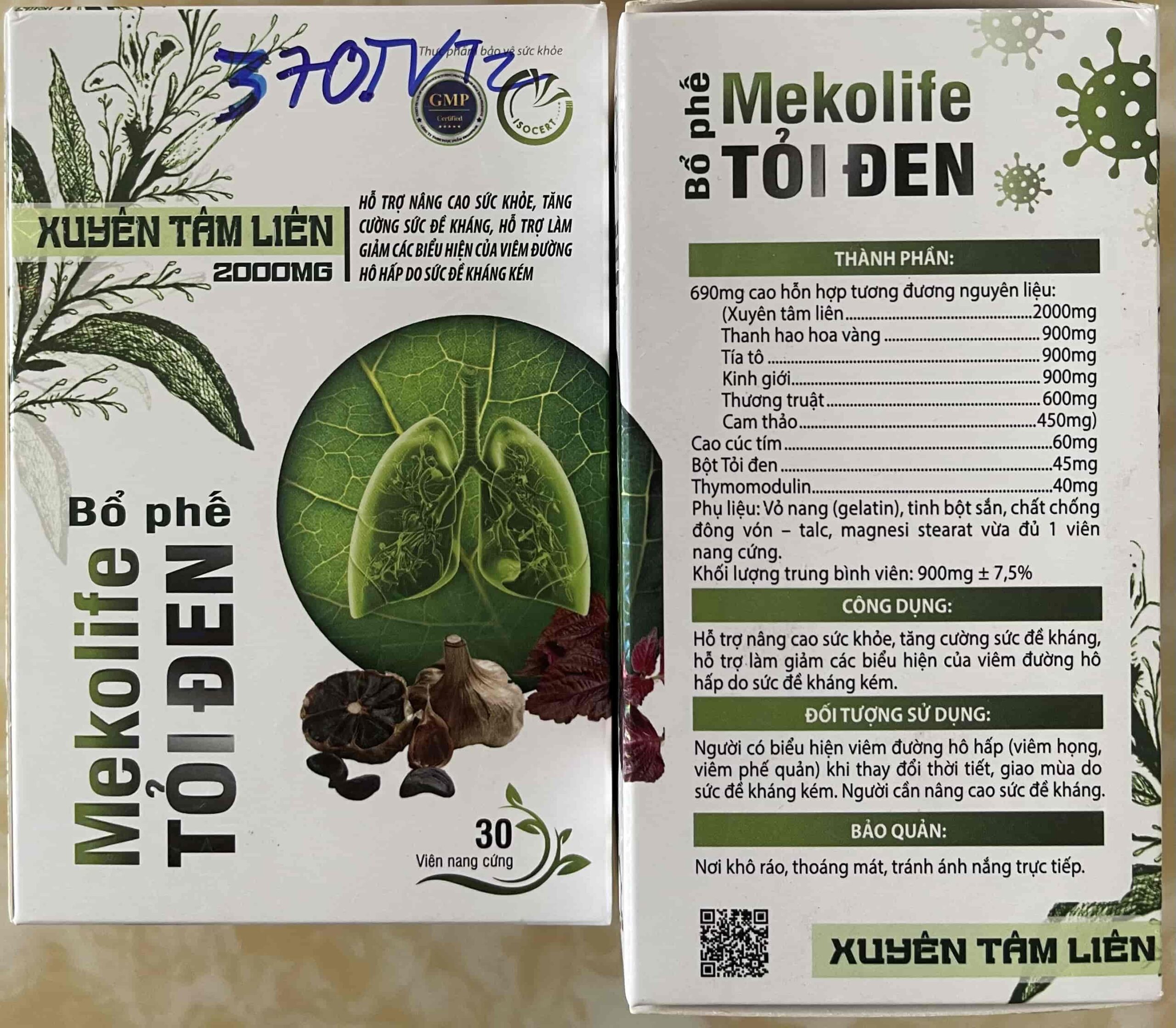 Xuyên Tâm Liên tỏi đen 2000 mg H/30 viên Mekolife