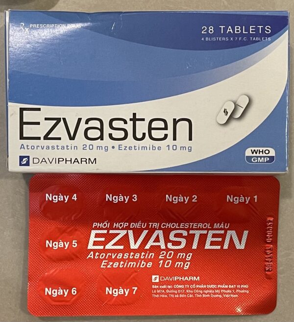 Ezvasten 20mg/10mg H/28 viên ( Trị mỡ máu)