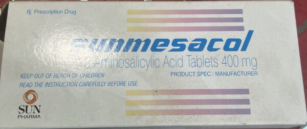 Sunmesacol 400mg H/ 50 viên (điều trị viêm loét đại tràng cấp tính)