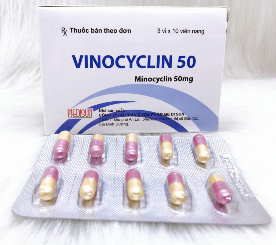 VINOCYCLIN 50mg H/30 viên ( kháng sinh cho mụn trứng cá)