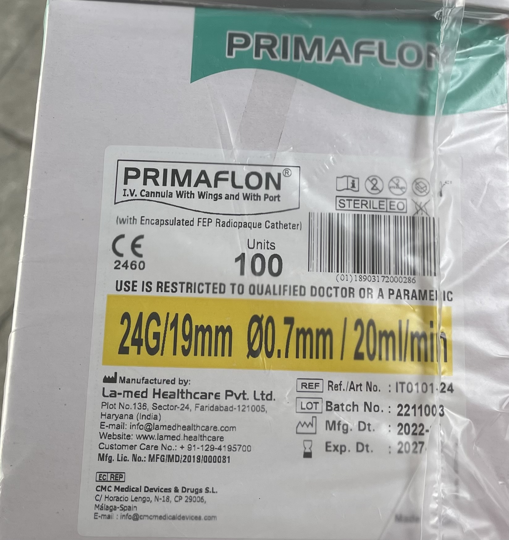 KIM LUỒN 24G INDIA BỊCH/100CÁI