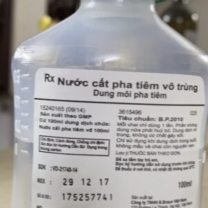 NƯỚC CẤT PHA TIÊM CHAI 100 ML BRAUN thùng 40 chai