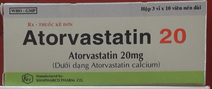Atorvastatin 20mg Khapharco H/ 30 viên
