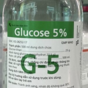Glucose 5% 500 ml DỊCH TRUYỀN Kabi chai sành Thùng 12 chai