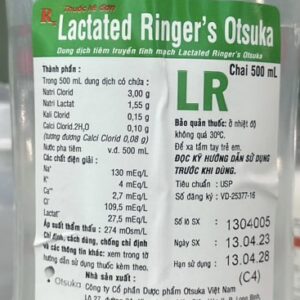 Dịch truyền Ringer lactated 500ml Otsuka Thùng 10  chai