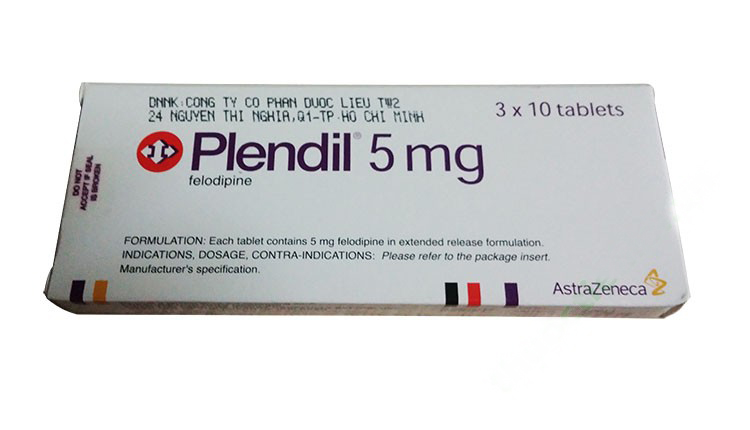 PLENDIL 5MG H/30 viên (điều trị tăng huyết áp, đau thắt ngực