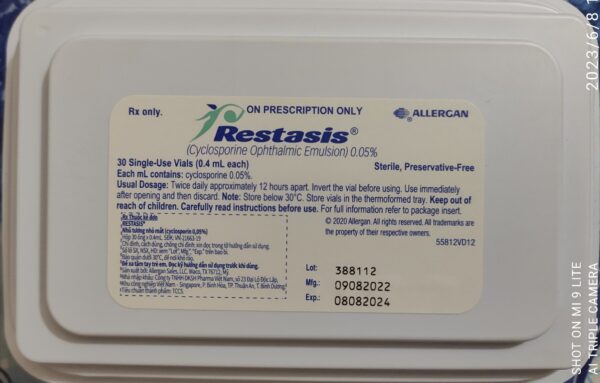 RESTASIS 0,05% 30 X 0,4ML