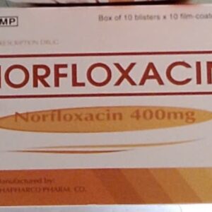 Norfloxacin 400 mg Hộp 10 vỉ x 10 viên kháng sinh mạnh